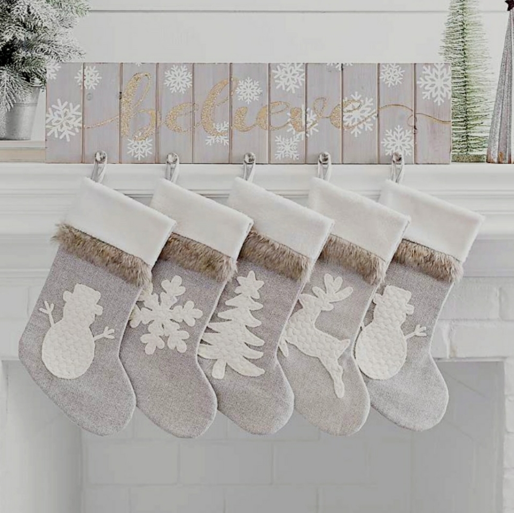 Kirklands Believe Wooden Mantel Stocking H… - Picture 1 of 5
